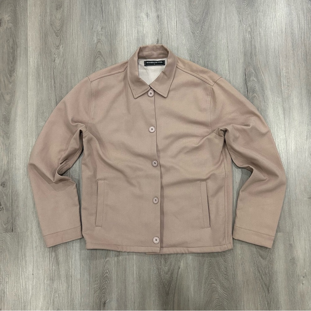Manière De Voir Linen Linen Overshirt Beige Sz L Mens